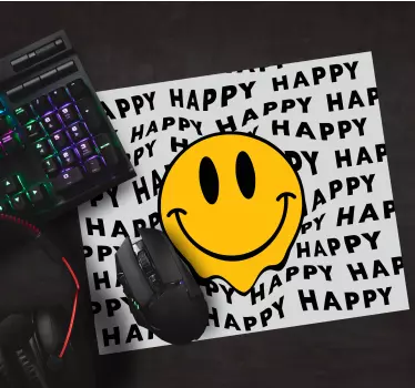 Tapis de souris citation émoji sourire - TenStickers