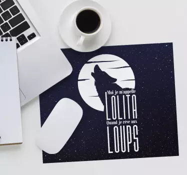 Tapis de souris avec citation Paroles Moi… Lolita - TenStickers