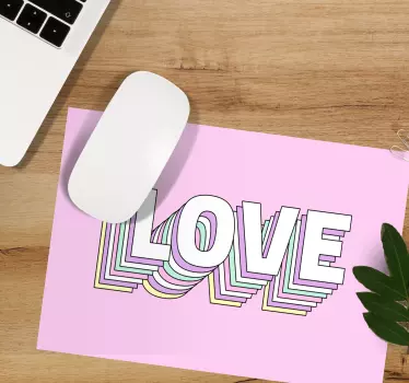 Tapis de souris citation typographie amour colorée - TenStickers