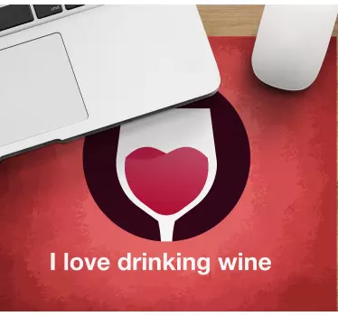 Tapis de souris citation verre à vin symbole cœur - TenStickers