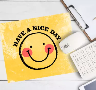 Tapis de souris citation visage souriant heureux - TenStickers