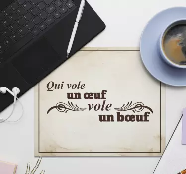 Tapis de souris expression française qui vole un œuf - TenStickers