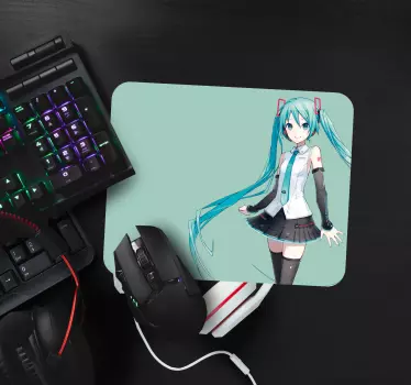 Tapis de souris fan anime Fille aux cheveux bleus - TenStickers