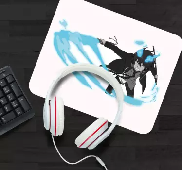 Tapis de souris fan anime Personnage de manga vêtu de noir - TenStickers