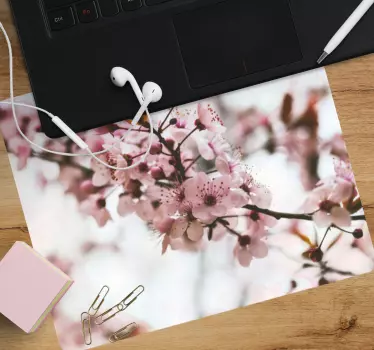 Tapis de souris fleuri fleurs d'amandier - TenStickers