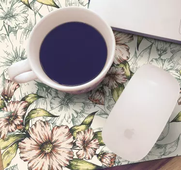 Tapis de souris fleurs de style vintage - TenStickers
