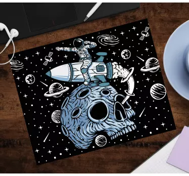 Tapis de souris gamer astronaute sur fusée - TenStickers