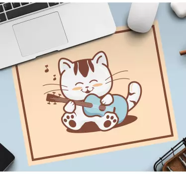 Tapis de souris gamer chat mignon jouant de la guitare - TenStickers