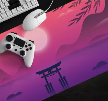 Tapis de souris gamer coucher de soleil paisible en montagne - TenStickers