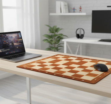 Tapis de souris gamer échiquier en bois - TenStickers