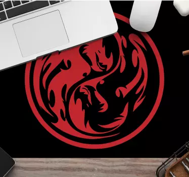Tapis de souris gamer Écusson de dragon fierce - TenStickers