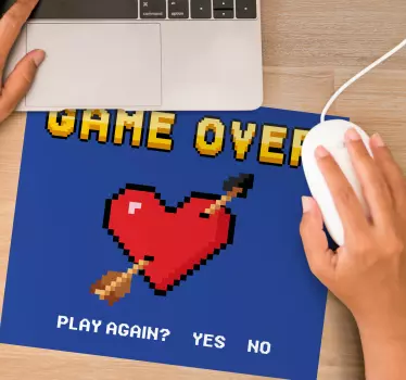 Tapis de souris gamer graphique cœur 8 bits - TenStickers