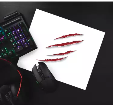Tapis de souris gamer marques de griffes rouges féroces - TenStickers