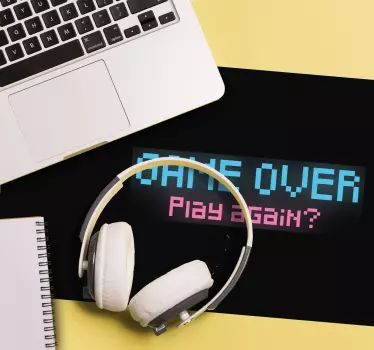 Tapis de souris gamer message de jeu rétro - TenStickers