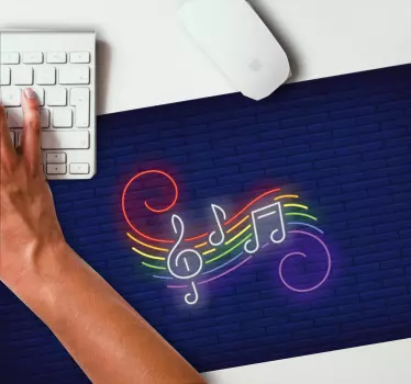 Tapis de souris gamer notes de musique colorées - TenStickers