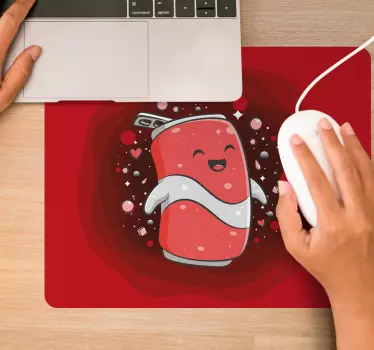 Tapis de souris gamer personnage de soda heureux - TenStickers