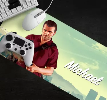 Tapis de souris gamer personnage tenant de l'argent - TenStickers