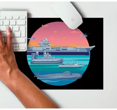 Tapis de souris gamer scène de flotte navale - TenStickers