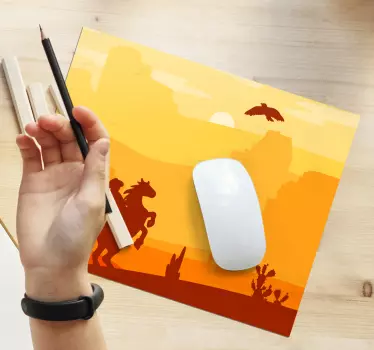 Tapis de souris gamer silhouette de cowboy - TenStickers