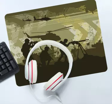 Tapis de souris gamer silhouettes d'action militaire - TenStickers
