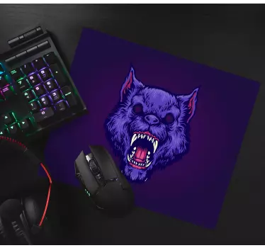 Tapis de souris gamer tête de loup féroce - TenStickers