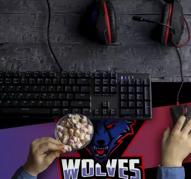 Tapis de souris gamer thème emblème de loup - TenStickers