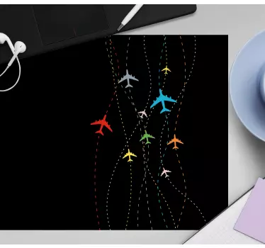 Tapis de souris gamer traînées d'avions colorées - TenStickers