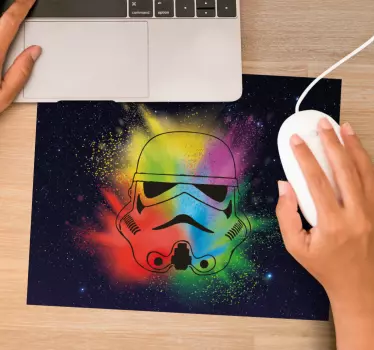 Tapis de souris gamer visage de stormtrooper coloré - TenStickers