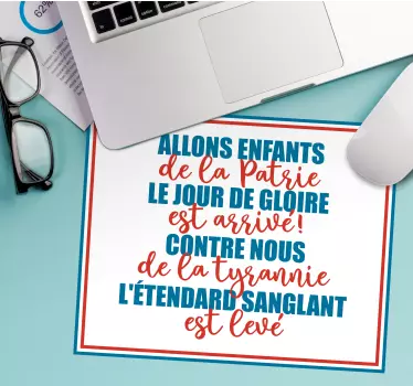 Tapis de souris Marseillaise paroles - TenStickers