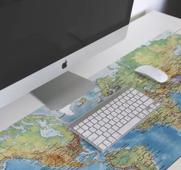 Tapis de souris carte du monde détaillée - TenStickers