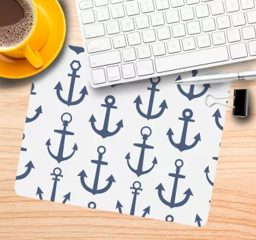 Tapis de souris motif ancre nautique répétée - TenStickers