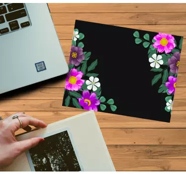 Tapis de souris motif arrangement floral coin - TenStickers