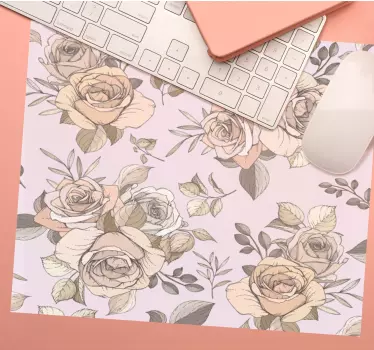 Tapis de souris motif arrangement floral pastel - TenStickers