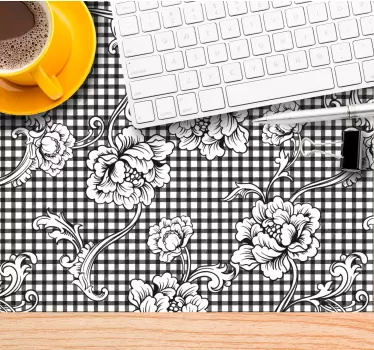 Tapis de souris motif carreaux floraux - TenStickers