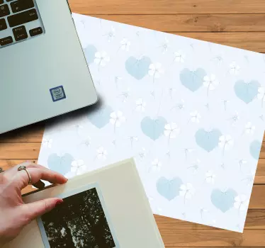 Tapis de souris motif cœur floral - TenStickers