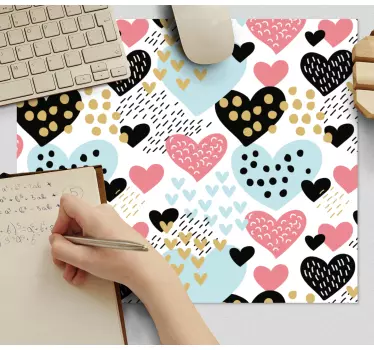 Tapis de souris motif cœurs colorés - TenStickers