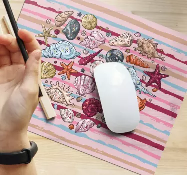 Tapis de souris original collection de coquillages colorés - TenStickers