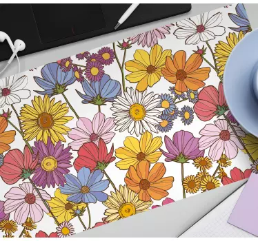 Tapis de souris motif composition botanique vibrante - TenStickers