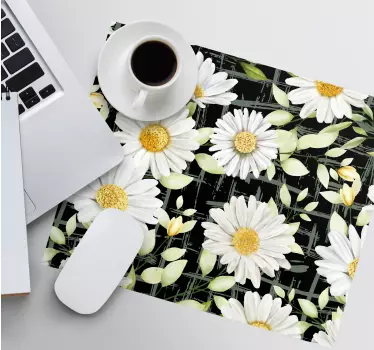 Tapis de souris motif composition florale marguerite - TenStickers