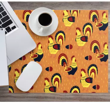 Tapis de souris motif coq coloré - TenStickers