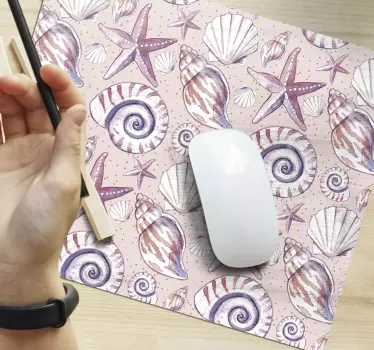 Tapis de souris motif coquillage et étoile de mer - TenStickers