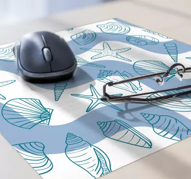 Tapis de souris motif coquillages - TenStickers