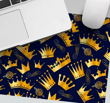 Tapis de souris motif couronnes dorées - TenStickers
