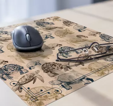 Tapis de souris motif croquis de tortue - TenStickers