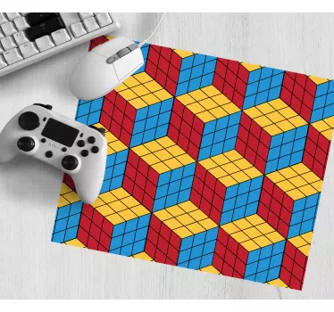 Tapis de souris motif cubes 3d colorés - TenStickers