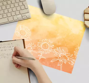 Tapis de souris motif design abstrait tournesol - TenStickers