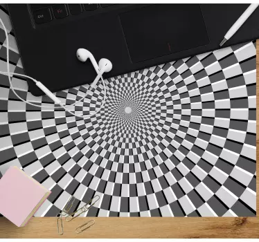 Tapis de souris motif design damier spiralé - TenStickers