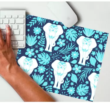 Tapis de souris motif éléphant floral élégant - TenStickers