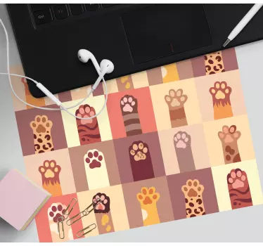 Tapis de souris motif empreintes de pattes colorées - TenStickers