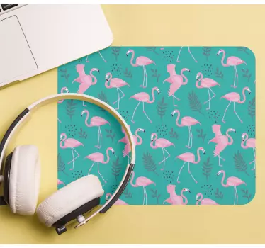 Tapis de souris motif flamant rose tropical - TenStickers